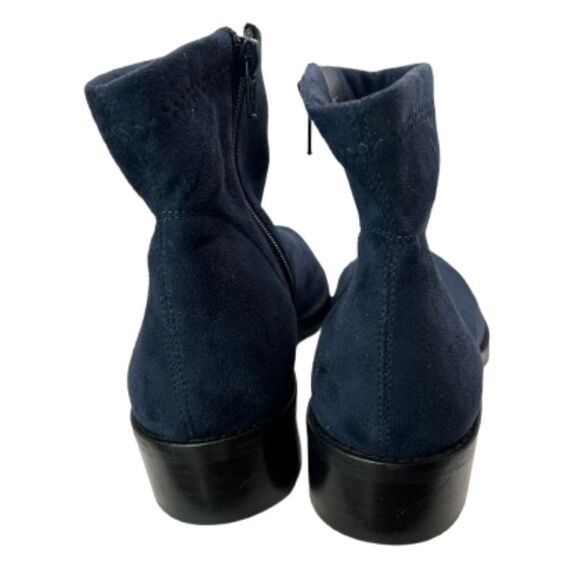 NEW Ron White Women's Ginette Block Heel Suede Blue Booties Size 39/ US Size 8.5 - Picture 4 of 8